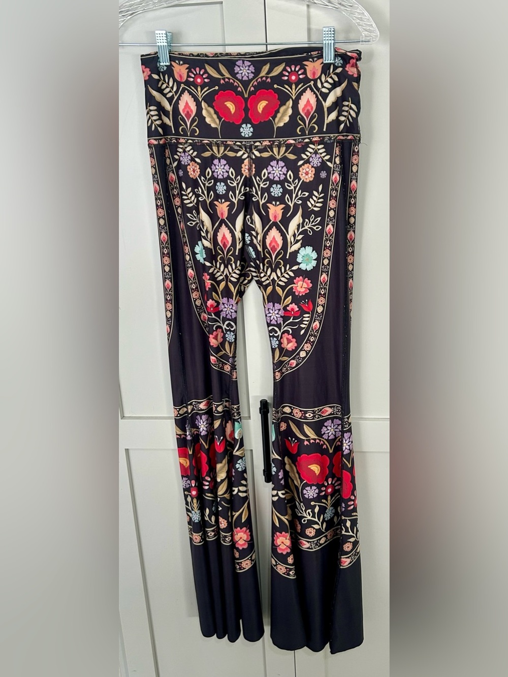 Floral Wide-Leg Yoga Pants — Black Multicolor- Yoga Democracy